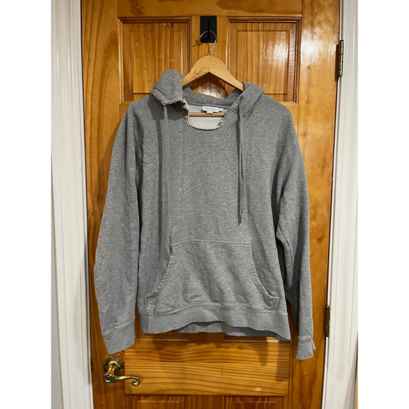 Sunspel Men’s Hoodie Medium Gray Pullover Kangaroo Pocket Made in Portugal flaw - Picture 1 of 9